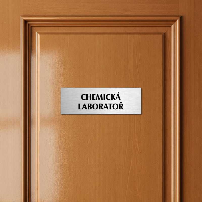 Chemická laboratoř, 240x79mm, stříbrná popiska 